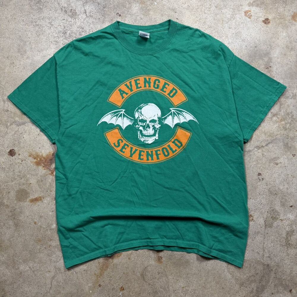 2015 Green Avenged Sevenfold Metal Rock Band Tee Shirt Size XL